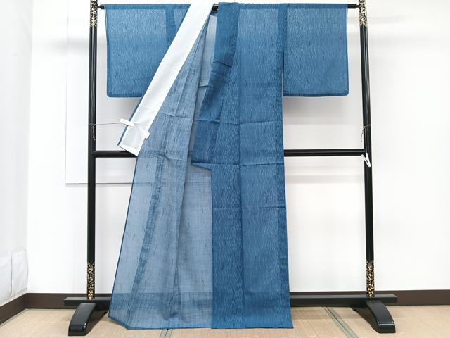 平和屋着物*夏物 小紋 紗 よろけ縞 洗える着物 CABM5785xi