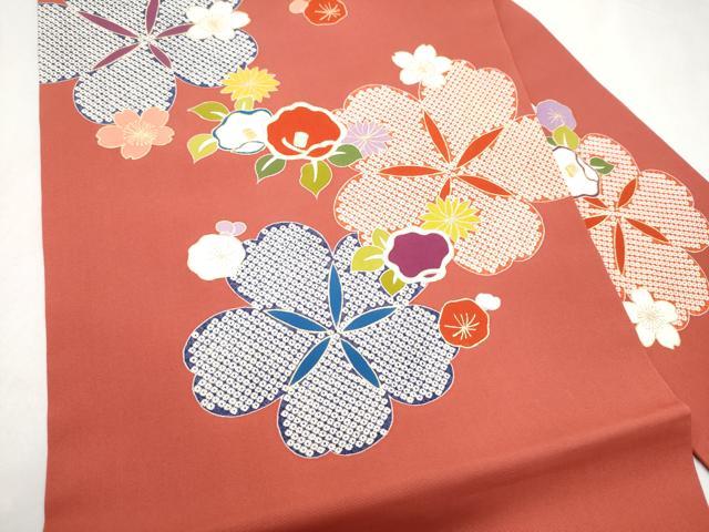 平和屋着物●塩瀬 九寸名古屋帯 草花文 金彩 正絹 逸品 CABM6012hy