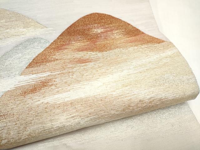 平和屋着物●爪搔き本綴れ 太鼓柄袋帯 遠山文 金銀糸 正絹 逸品 CABM6034hy