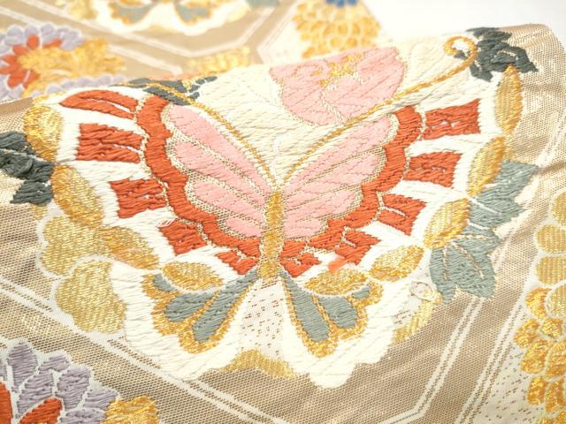 平和屋着物●六通柄袋帯 唐織 蜀江花文 金糸 正絹 逸品 CABM6035hy