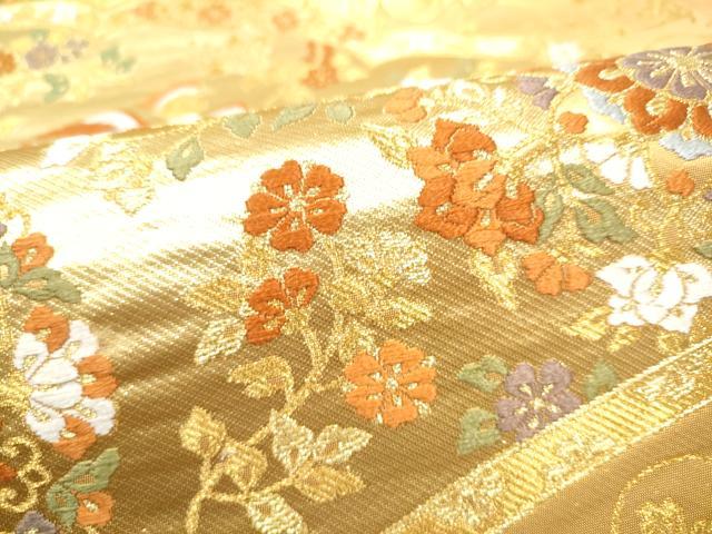 平和屋着物●西陣の名門 本家加納 六通柄袋帯 唐織 正倉院花唐草文 金糸 証紙付き 正絹 逸品 CABM6053hy