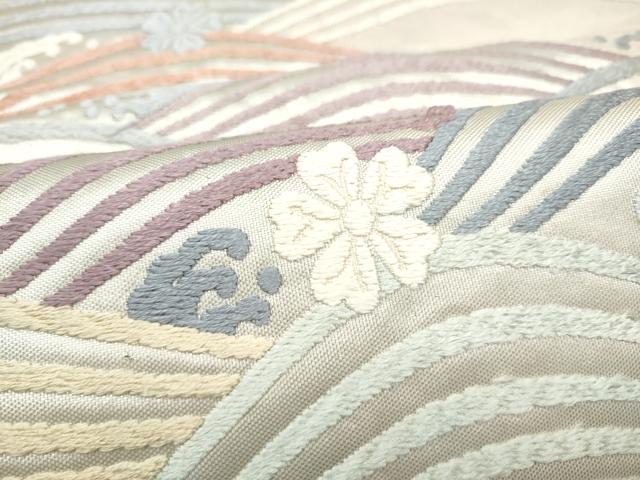 平和屋着物●六通柄袋帯 唐織 流水舞花文 正絹 逸品 CABM6067hy