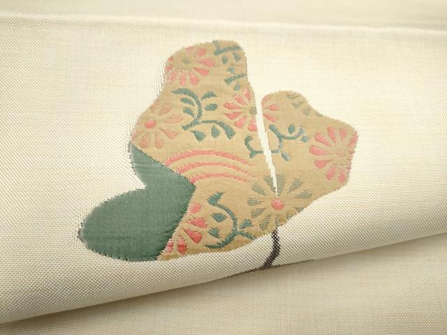 平和屋着物●名門木屋太 今河織物 六通柄袋帯 枝葉文 正絹 逸品 CABM6072hy