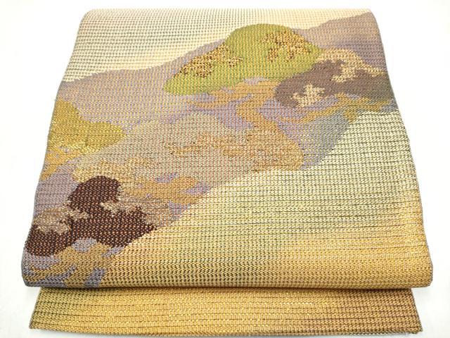 平和屋着物●太鼓柄袋帯 枝松文 金糸 正絹 逸品 CABM6083hy