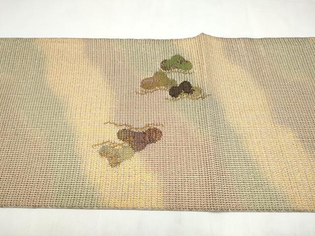 平和屋着物●太鼓柄袋帯 枝松文 金糸 正絹 逸品 CABM6083hy