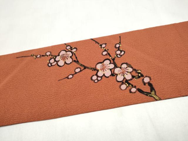 平和屋着物●京友禅作家 山科春宣 九寸名古屋帯 手描き 笹梅文 正絹 逸品 CABM6095hy