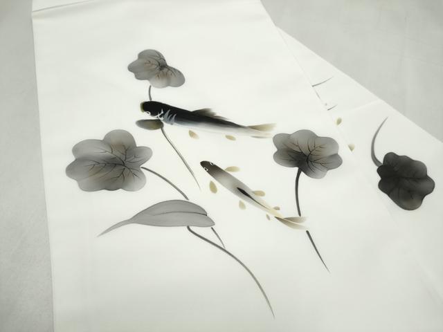 平和屋着物●九寸名古屋帯 手描き 魚 CABM6102hy