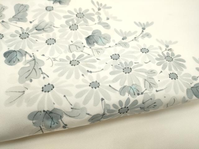 平和屋着物●塩瀬 九寸名古屋帯 手描き 菊 正絹 逸品 CABM6112hy