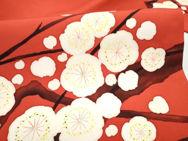 平和屋着物●塩瀬 九寸名古屋帯 枝梅文 正絹 逸品 CABM6113hy