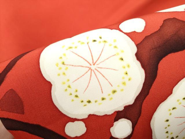 平和屋着物●塩瀬 九寸名古屋帯 枝梅文 正絹 逸品 CABM6113hy