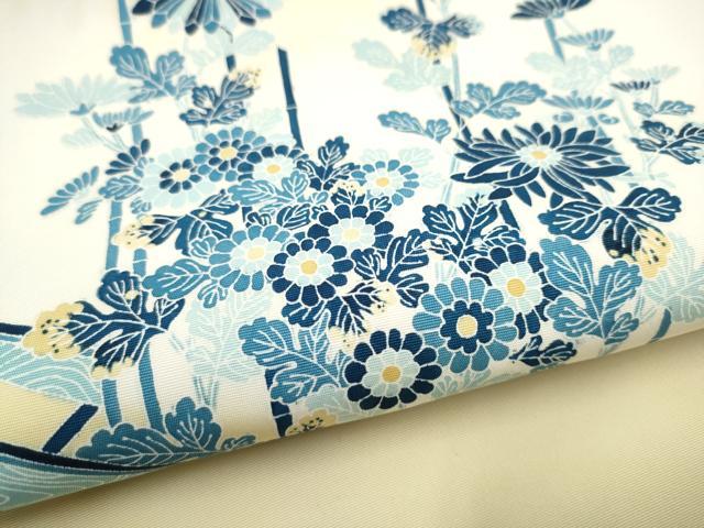 平和屋着物●人間国宝・羽田登喜男 塩瀬 九寸名古屋帯 草花文 正絹 逸品 CABM6128hy