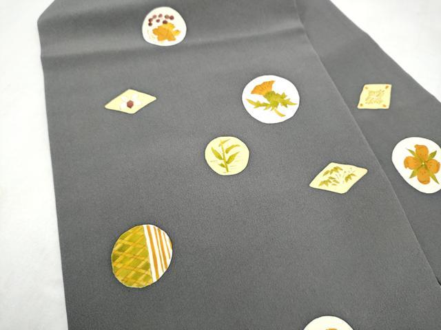 平和屋着物●銀座 志ま亀 九寸名古屋帯 草花丸文 伊と幸 たとう紙・証紙付き 正絹 逸品 CABM6130hy