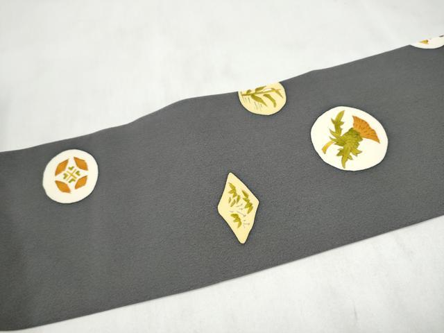 平和屋着物●銀座 志ま亀 九寸名古屋帯 草花丸文 伊と幸 たとう紙・証紙付き 正絹 逸品 CABM6130hy