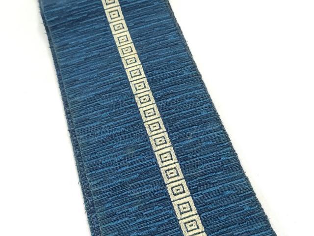平和屋着物●男性 本場筑前博多織 両面 角帯 間道 正絹 逸品 CABM6140hy