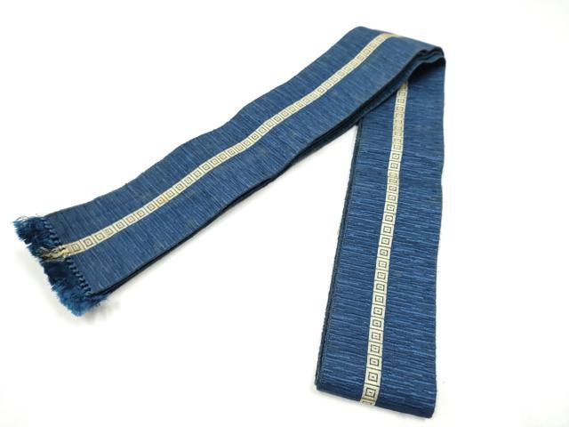 平和屋着物●男性 本場筑前博多織 両面 角帯 間道 正絹 逸品 CABM6140hy