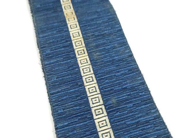 平和屋着物●男性 本場筑前博多織 両面 角帯 間道 正絹 逸品 CABM6140hy