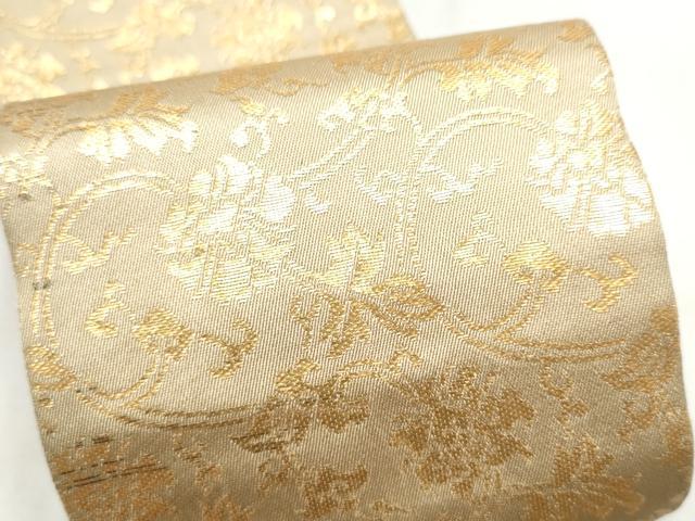 平和屋着物●男性 角帯 牡丹唐草文 金糸 正絹 逸品 CABM6147hy