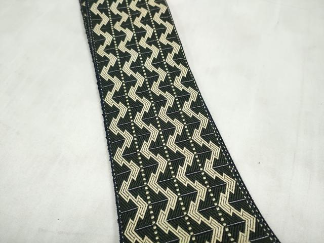 平和屋着物●男性 本場筑前博多織 角帯 両面 幾何学文様 正絹 逸品 CABM6150hy