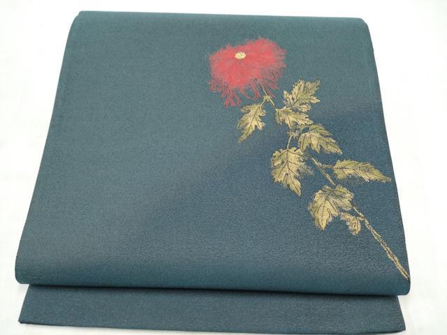 平和屋着物●太鼓柄袋帯 枝菊文 正絹 逸品 CABM6199hy