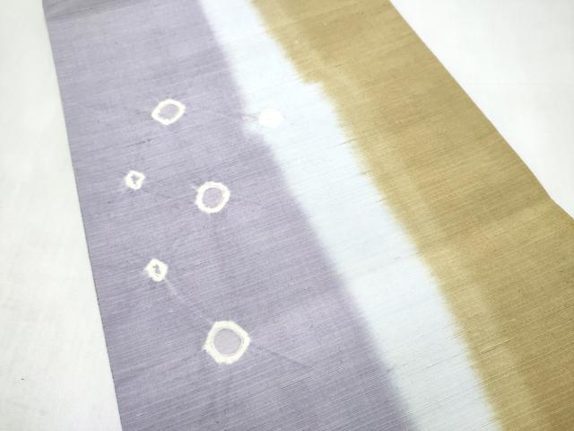 平和屋着物●両面 太鼓柄袋帯 紬地 絞り 丸文 正絹 逸品 CABM6201hy