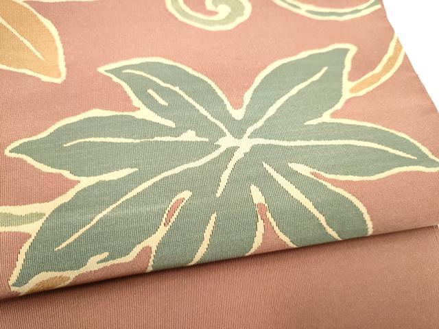平和屋着物●爪搔き本綴れ 太鼓柄袋帯 唐草文 正絹 逸品 CABM6202hy