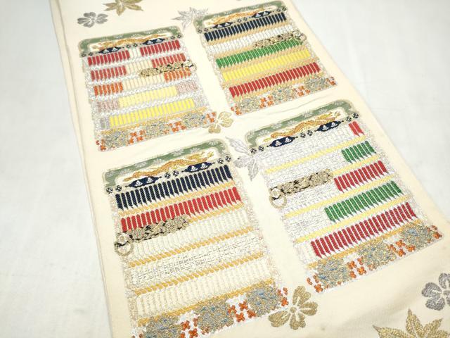 平和屋着物●六通柄 本袋帯 龍村平蔵柄 威毛錦 正絹 逸品 CABM6240hy