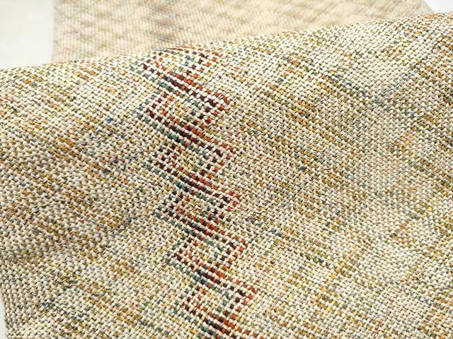 平和屋着物●全通柄袋帯 組織 間道 金銀糸 正絹 逸品 CABM6244hy