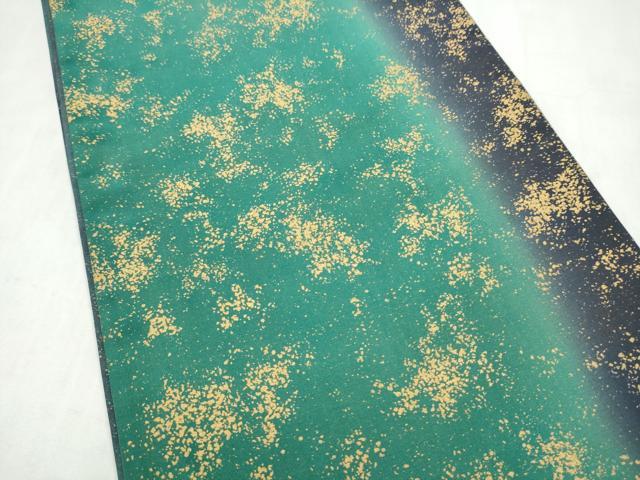 平和屋着物●全通柄袋帯 本場縞大島紬 霞文 金彩 宮脇兼太郎 証紙付き 正絹 逸品 CABM6250hy