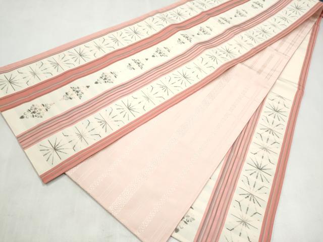 平和屋着物●本場筑前博多織 両面 六通柄 京袋帯 幾何学文様 献上 正絹 逸品 CABM6285hy