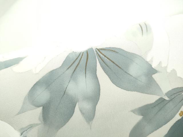 平和屋着物●塩瀬 九寸名古屋帯 手描き 枝花文 正絹 逸品 CABM6344hy