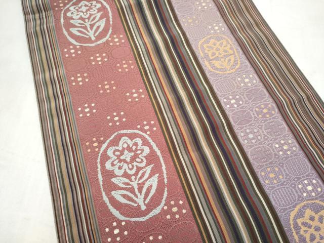 平和屋着物●本場筑前博多織 八寸名古屋帯 花間道 金糸 正絹 逸品 CABM6352hy