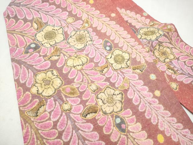 平和屋着物●九寸名古屋帯 作家物 辻が花 絞り 金通し地 正絹 逸品 CABM6392hy