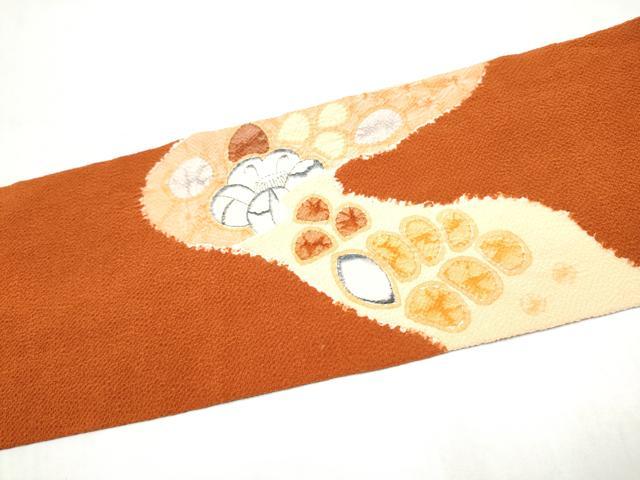 平和屋着物●九寸名古屋帯 辻が花 鬼しぼ縮緬 正絹 逸品 CABM6395hy