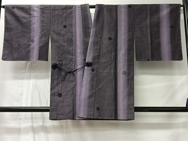 平和屋着物#道中着 紬地 間道丸文 正絹 逸品 未使用 CABM6408ua