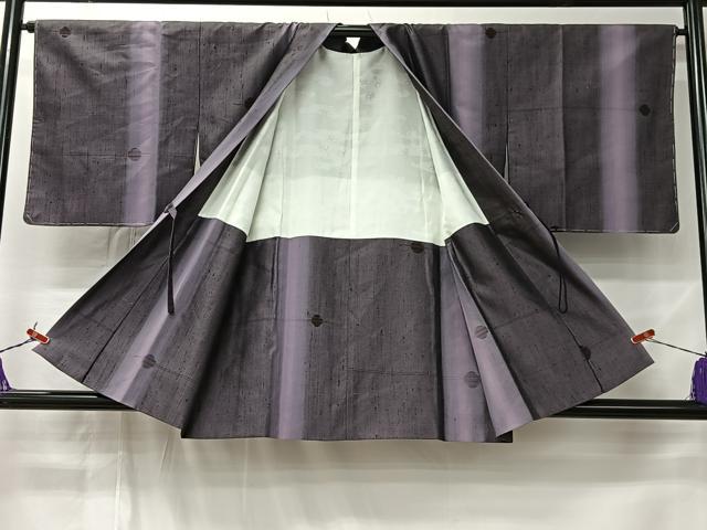 平和屋着物#道中着 紬地 間道丸文 正絹 逸品 未使用 CABM6408ua