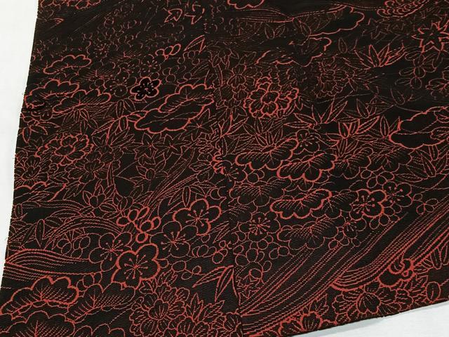 平和屋着物#道行コート 輪奈ビロード 立波草花文 正絹 逸品 CABM6437ua