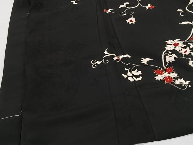 平和屋着物#羽織 更紗花鳥文 黒地 金彩 正絹 逸品 未使用 CABM6447ua