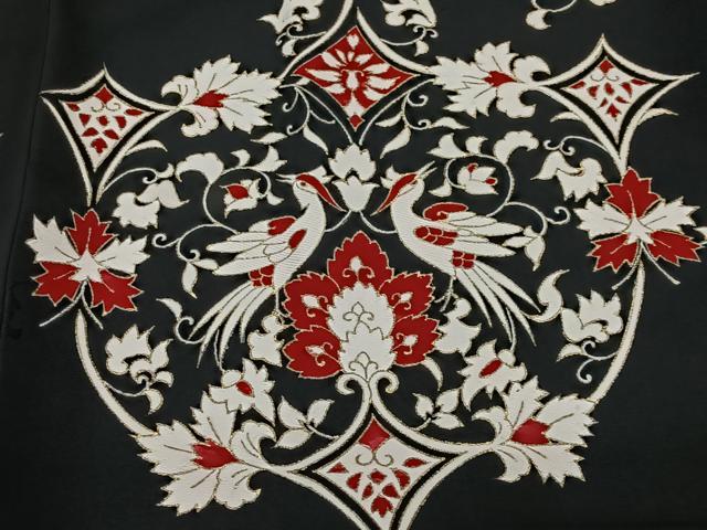 平和屋着物#羽織 更紗花鳥文 黒地 金彩 正絹 逸品 未使用 CABM6447ua