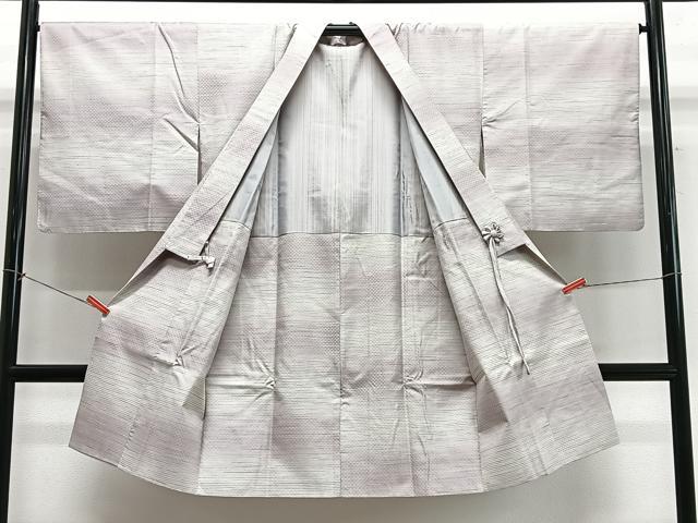 平和屋着物#道中着 紬地 市松織 霞文 暈し染め やまと誂製 正絹 逸品 CABM6542ua