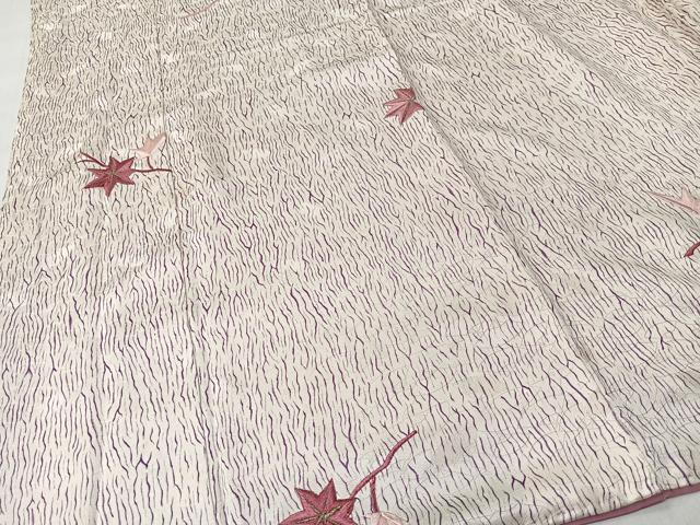 平和屋着物■上質な小紋 刺繍 枝葉文 金彩 正絹 逸品 CABM6582ua