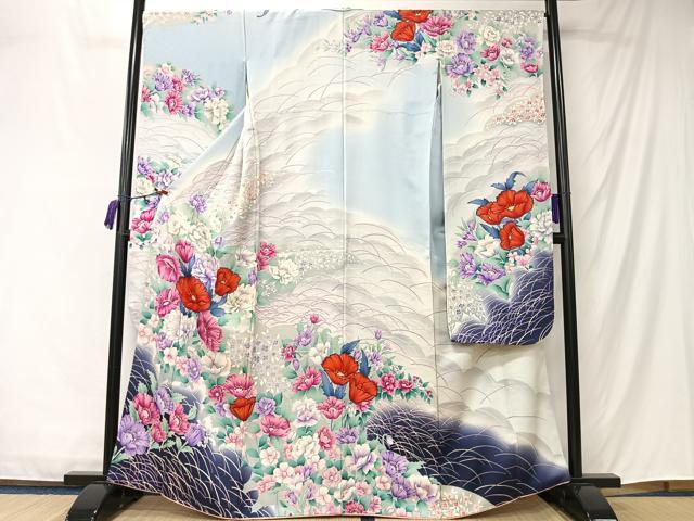 平和屋着物■豪華振袖 草花文 暈し染め 金彩 正絹 逸品 CABM6584ua