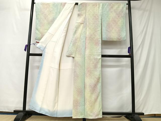 平和屋着物■上質な小紋 総絞り 霞文 暈し染め 正絹 逸品 CABM6588ua