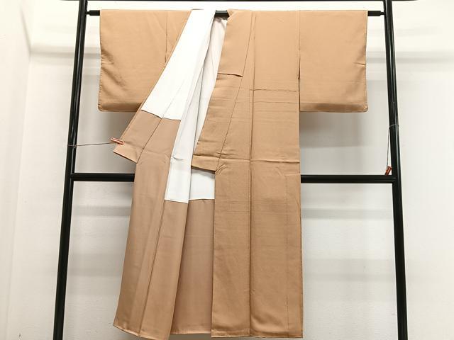 平和屋着物■染師 故・山代谷隆 色無地 洒落柿色 正絹 逸品 未使用 CABM6611ua