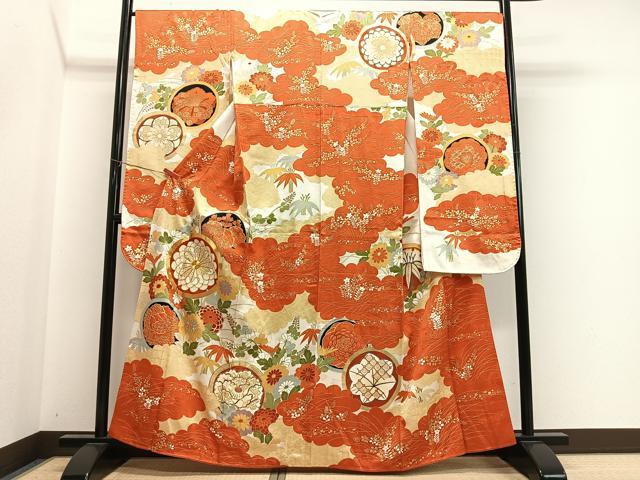 平和屋着物■豪華振袖 駒刺繍 雲取り花丸文 金彩 正絹 逸品 CABM6615ua