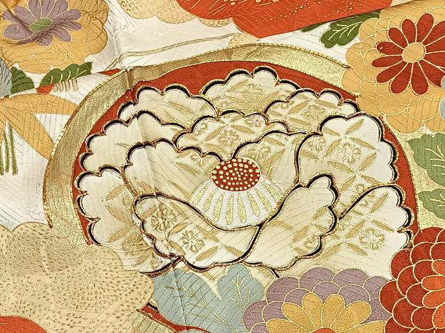 平和屋着物■豪華振袖 駒刺繍 雲取り花丸文 金彩 正絹 逸品 CABM6615ua