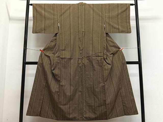 平和屋着物■上質な紬 縞 正絹 逸品 CABM6631ua