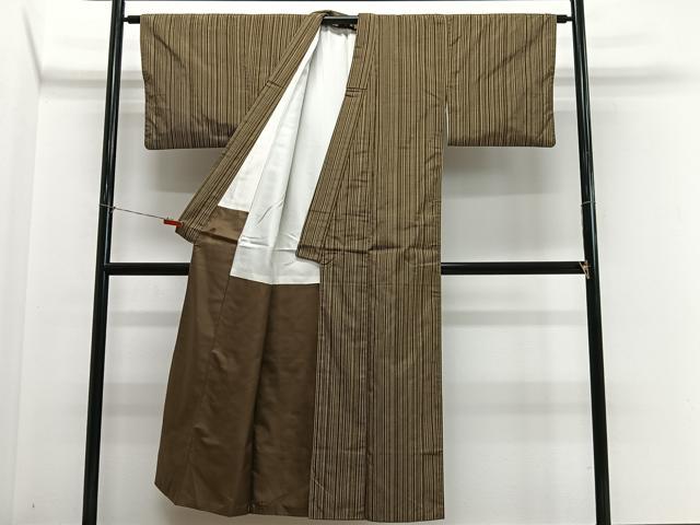 平和屋着物■上質な紬 縞 正絹 逸品 CABM6631ua