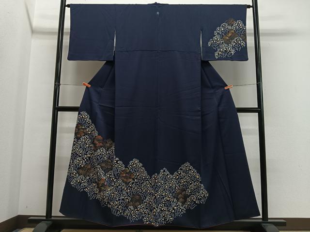 平和屋着物■訪問着 刺繍 絞り 草木文 金彩 正絹 逸品 CABM6642ua