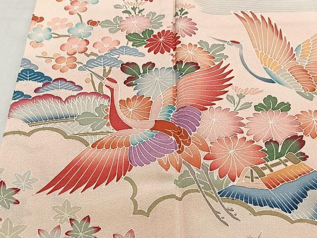 平和屋着物■訪問着 飛鶴風景文 正絹 逸品 CABM6644ua