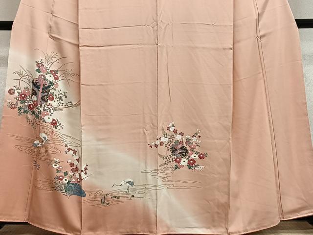 平和屋着物■訪問着 文箱花鳥文 暈し染め 金彩 正絹 逸品 CABM6666ua